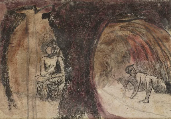 Graham Sutherland, Miners in 2 tunnels, 1940-45