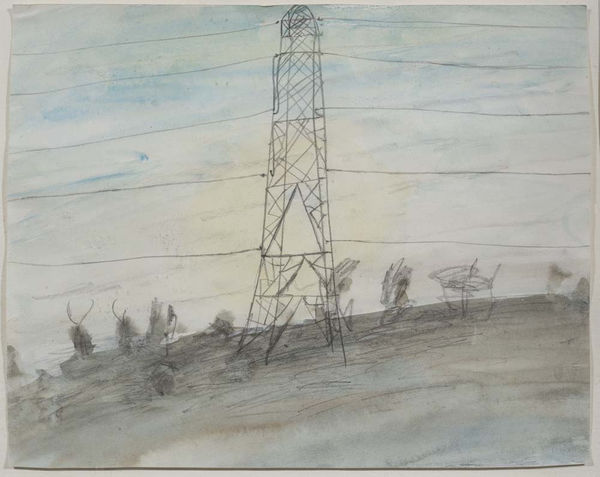 Mary Newcomb, Pylon in the Rain, 1989