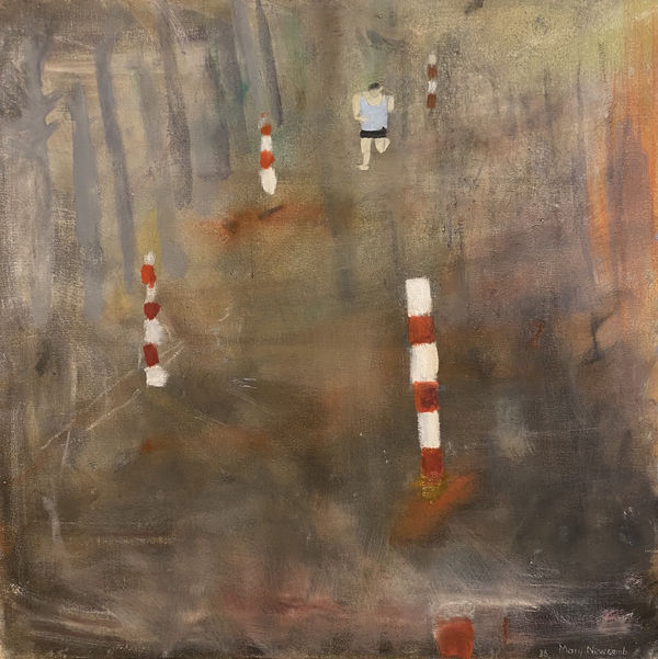 Mary Newcomb, Man Running as if in a dream through a Forest, 1986