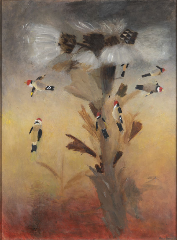 Mary Newcomb, A Flock of Goldfinches Dispersing, 1993-95