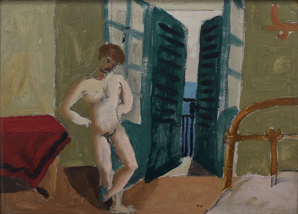 Christopher Wood, Nude Boy in Bedroom , c. 1920