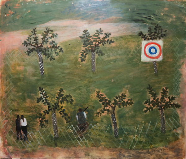 Mary Newcomb, Shooting in the Orchard, 1969