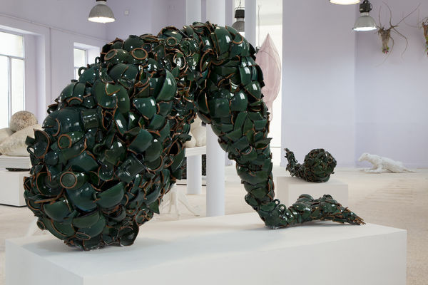 Installation View of The Dinosaur Lost her Bearings a group presentation of works.