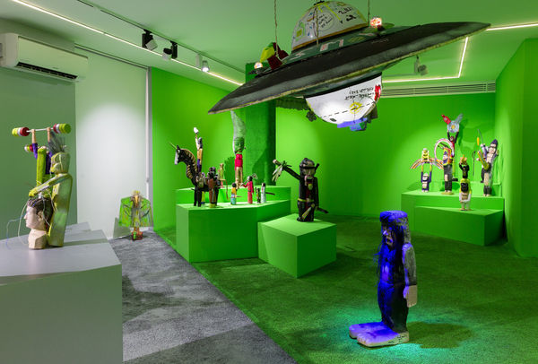 Installation View of Aliens VS Gorillas a solo presentation of works by Amir Kamand.