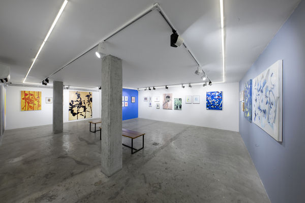 Installation View of The Joy of Painting a group presentation of works.