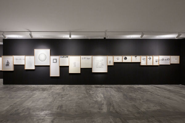 Installation of Delimitation a solo exhibition of works by Reza Abedini at +2 Gallery.