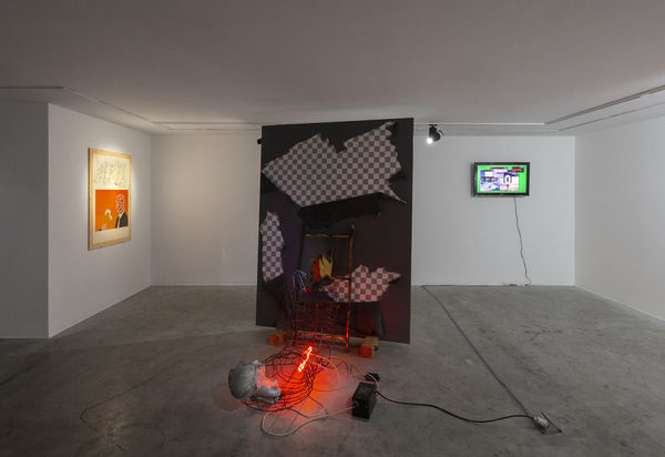 Installation View of R.E.M [First part, Fall from Heights] a solo presentation of works by Block at Dastan's Basement.