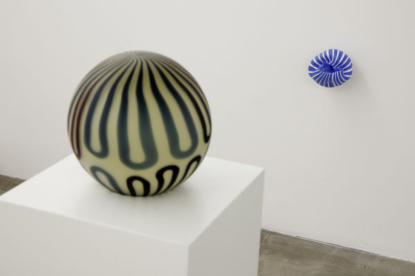 Installation view of Red,White, and Blue a solo exhibition of works by Andishe Avini.