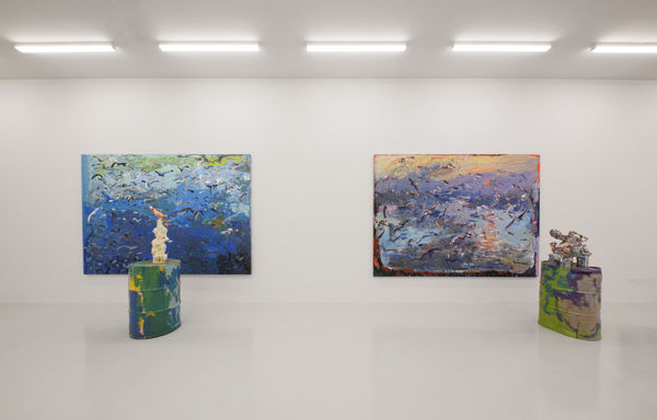 Installation View of a solo exhibition Darbedar-e Hamishegi at Parallel Circuit.