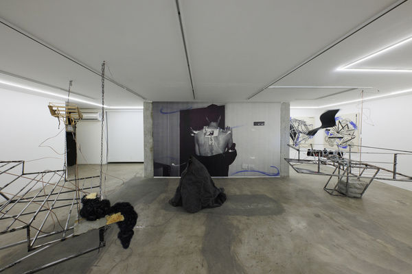 Installation View of Harder than Rock, Softer than Sand solo exhibition of works by Saman Khosravi at Dastan's Basement, 2023