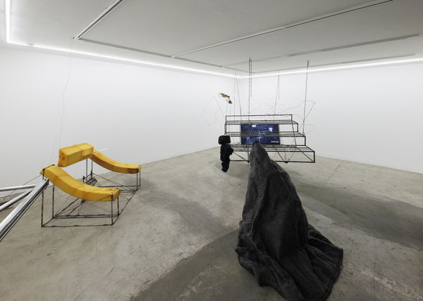 Installation View of Harder than Rock, Softer than Sand solo exhibition of works by Saman Khosravi at Dastan's Basement, 2023