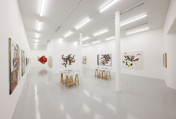 Installation view of Mohsen Vaziri Moghaddam > 100 a solo show of works by Mohsen Vaziri Moghadam.