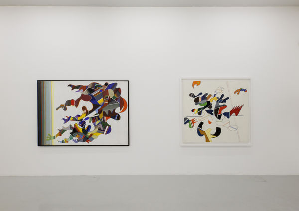 Installation view of Mohsen Vaziri Moghaddam > 100 a solo show of works by Mohsen Vaziri Moghadam.