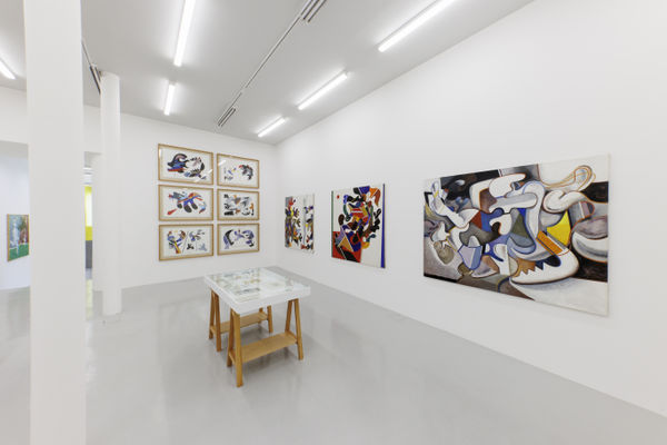 Installation view of Mohsen Vaziri Moghaddam > 100 a solo show of works by Mohsen Vaziri Moghadam.