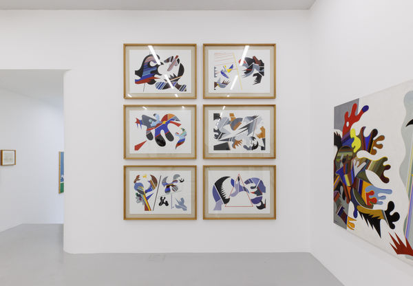 Installation view of Mohsen Vaziri Moghaddam > 100 a solo show of works by Mohsen Vaziri Moghadam.