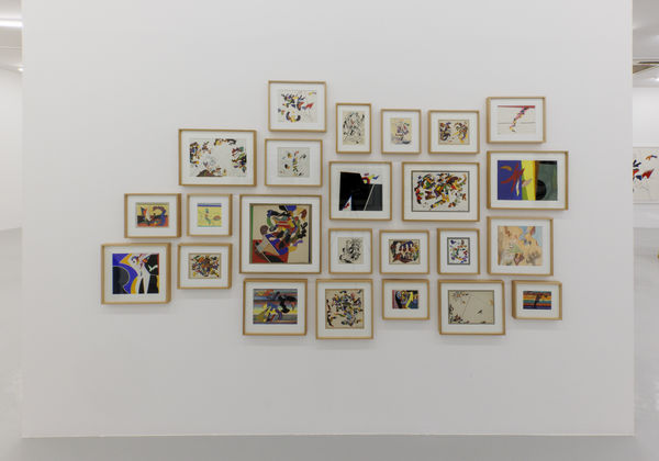 Installation view of Mohsen Vaziri Moghaddam > 100 a solo show of works by Mohsen Vaziri Moghadam.