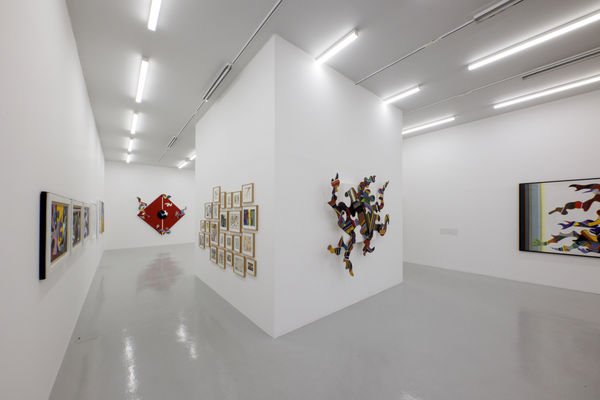 Installation view of Mohsen Vaziri Moghaddam > 100 a solo show of works by Mohsen Vaziri Moghadam.