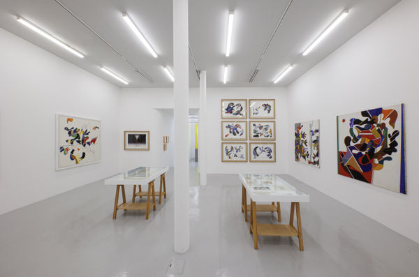 Installation view of Mohsen Vaziri Moghaddam > 100 a solo show of works by Mohsen Vaziri Moghadam.