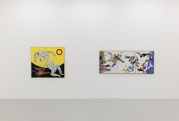 Installation view of Mohsen Vaziri Moghaddam > 100 a solo show of works by Mohsen Vaziri Moghadam.