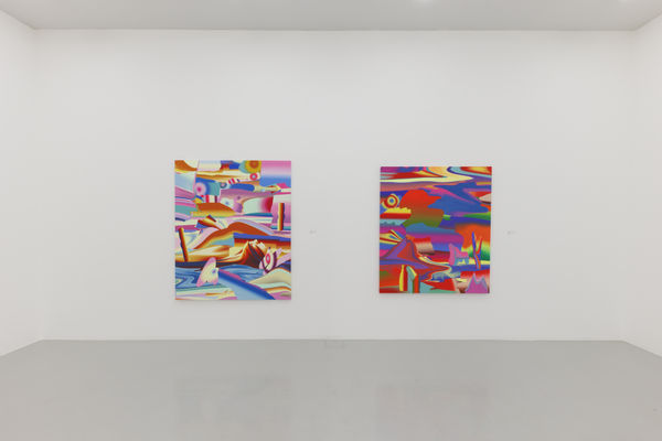 Installation view of Transcendent Dimension a solo exhibition of works by Yousha Bashir.