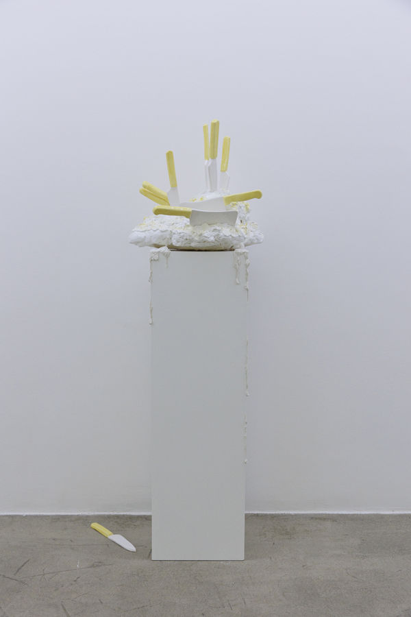 Installation View of Temptation of Green Gloves a solo exhibition of works by Rana Dehghan.