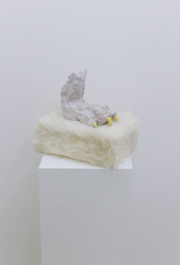 Installation View of Temptation of Green Gloves a solo exhibition of works by Rana Dehghan.