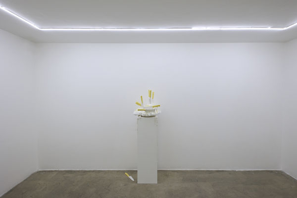 Installation View of Temptation of Green Gloves a solo exhibition of works by Rana Dehghan.