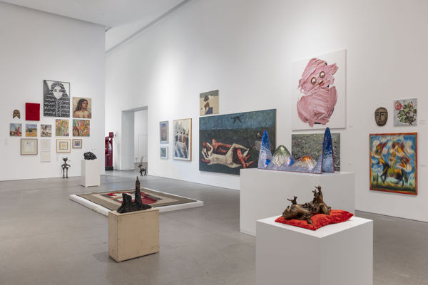 Installation view of Soft Edge of the Blade Vol.3 , a group presentation of works in Leila Heller Gallery in collaboration with Zaal Art Gallery.