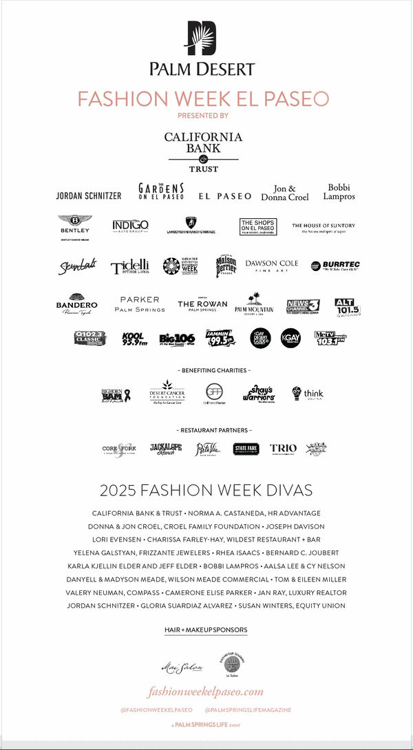 Palm Desert Fashion Week 2025 Sponsors