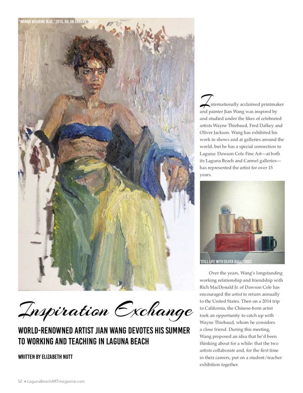 Inspiration Change: World-renowned artist Jian Wang devotes his summer to working and teaching in Laguna Beach