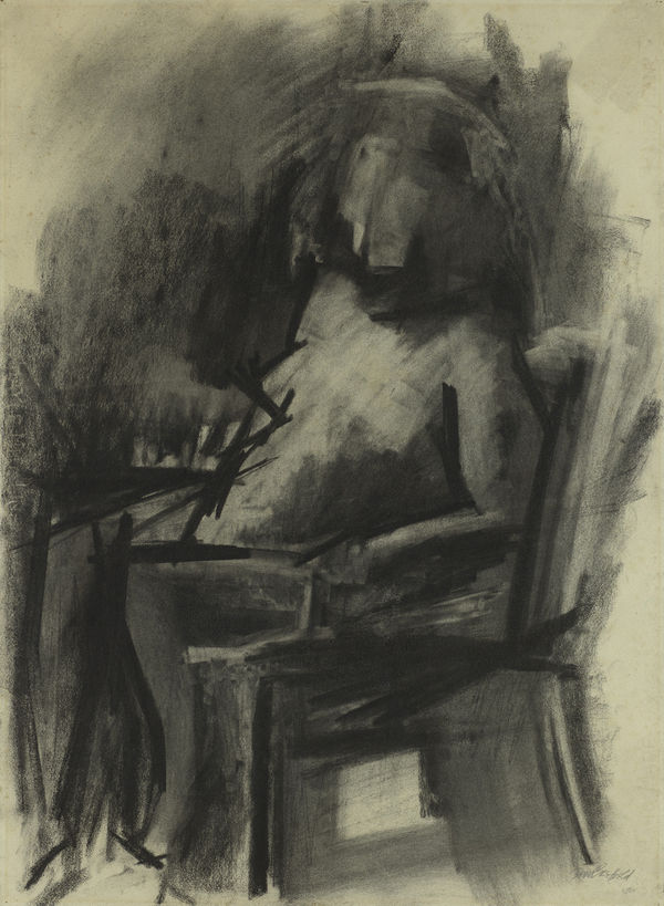 Seated Nude, 1960 Charcoal on paper 104 x 78cm Private collection