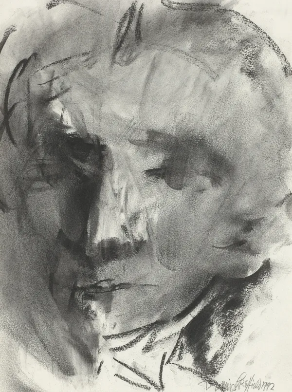 Portrait of the Artist's Mother From Memory (Christina May Creffield, 1898–1986), 1992 Charcoal on paper 38.5 x 28.5cm
