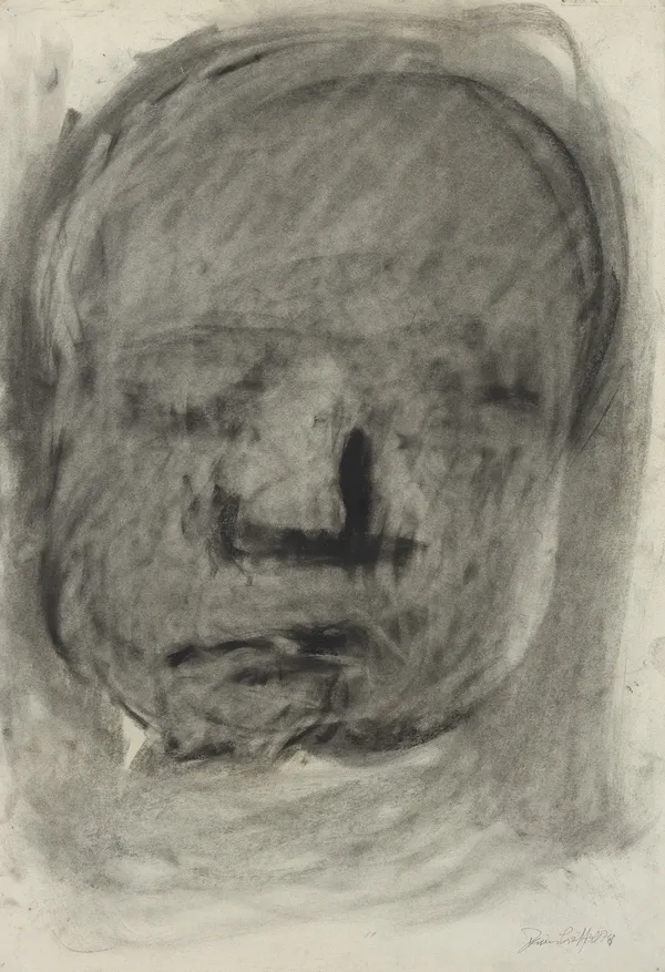 Beethoven: Death Mask, 1979 Charcoal on paper 56 x 38cm