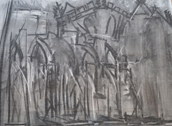 York Minster from the North, 1988 Charcoal on paper