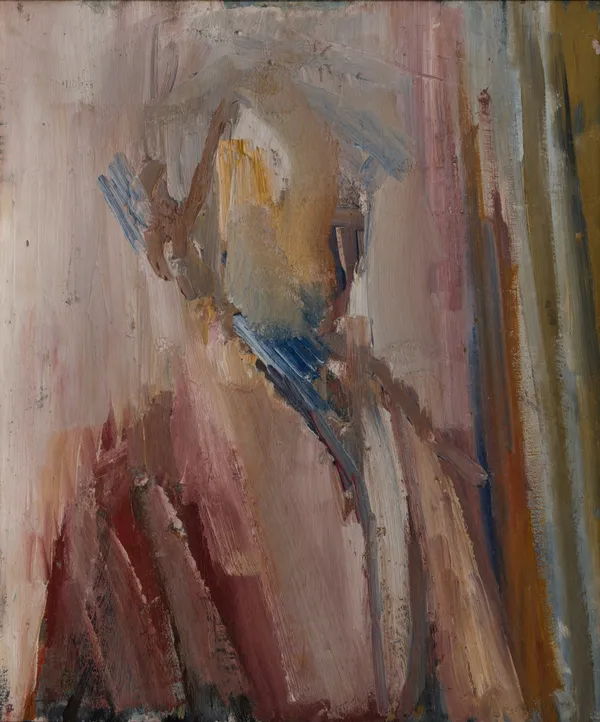 Self-portrait (Slade), 1960 Oil on board 76.5 x 54cm