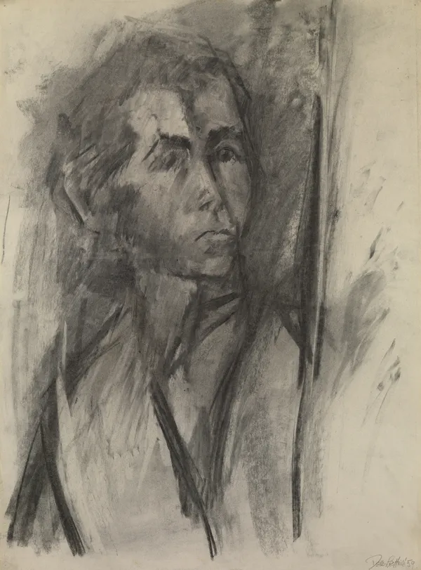 Self-portrait, 1959 Charcoal on paper 76 x 56cm