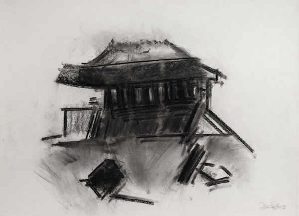 Orford Ness II, 1995 Charcoal on paper 66 x 86cm