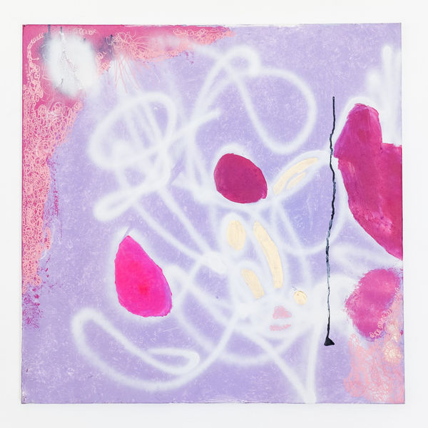 Cherry Blossoms, Acrylic, Spray paint on canvas, 36" x 36"