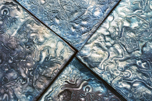 Earthshine, 2022, Cyanotype on plaster, 9' x 15' (Detail)