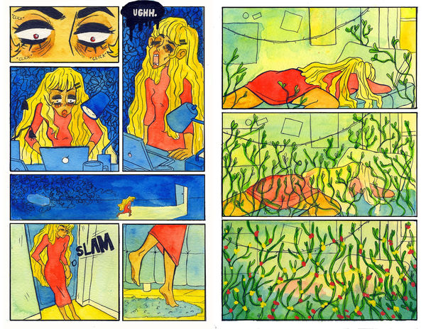 Burnout, 2019, Watercolor, ink, 11" x 8.5