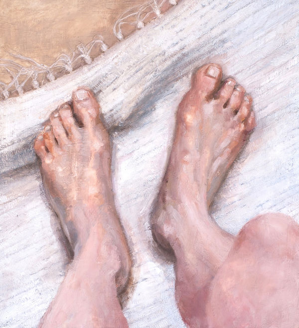 Toes, 2017 Oil and beeswax on panel 35 x 32cm