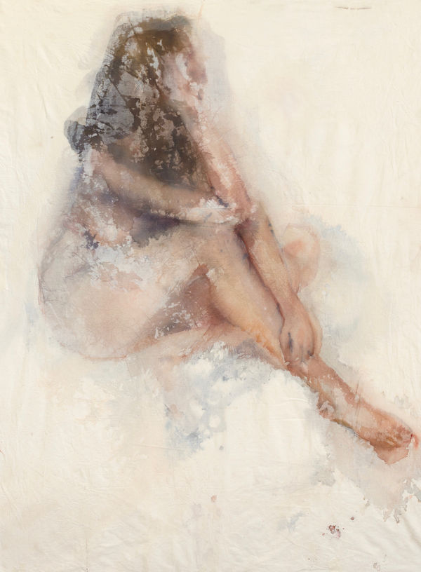 Rather, Paint The Flying Spirit Of The Bird Than Its Feathers, 2019 Watercolour and gouache on calico 110 x 88cm