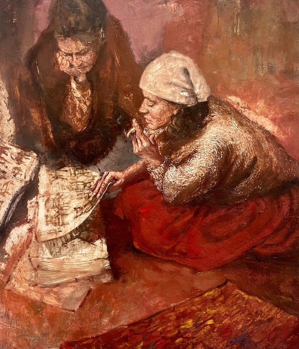 Burning The Midnight Oil And The Day's Dust, 2024 Beeswax and oil on panel 70 x 60cm