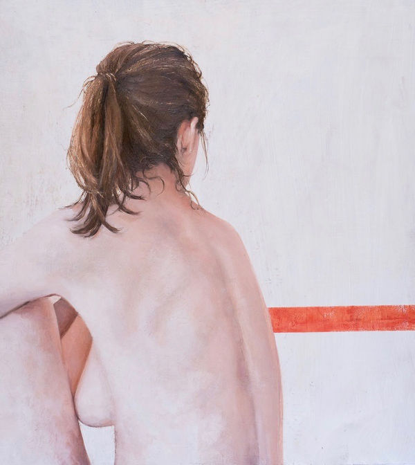 Ponytail, 2017 Oil and beeswax on panel 68 x 61cm