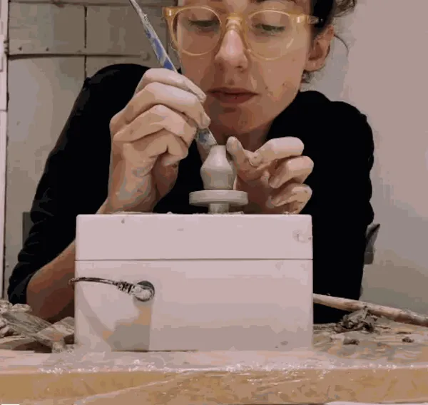 Throwing on the miniature wheel - 1, May 2020