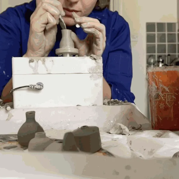 Throwing on the miniature wheel - 2, August 2020