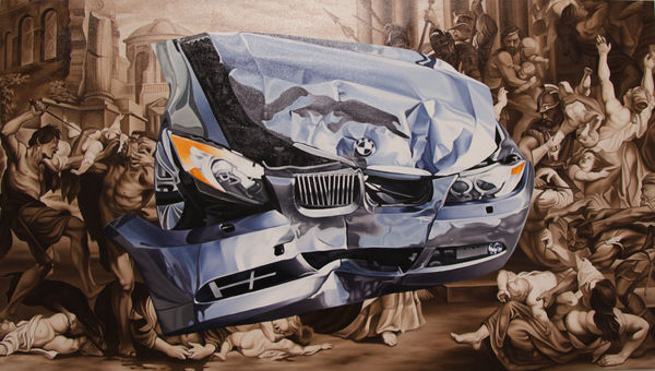 Jake Scharbach, Endemic, oil on canvas, 36 x 64 in, 2015