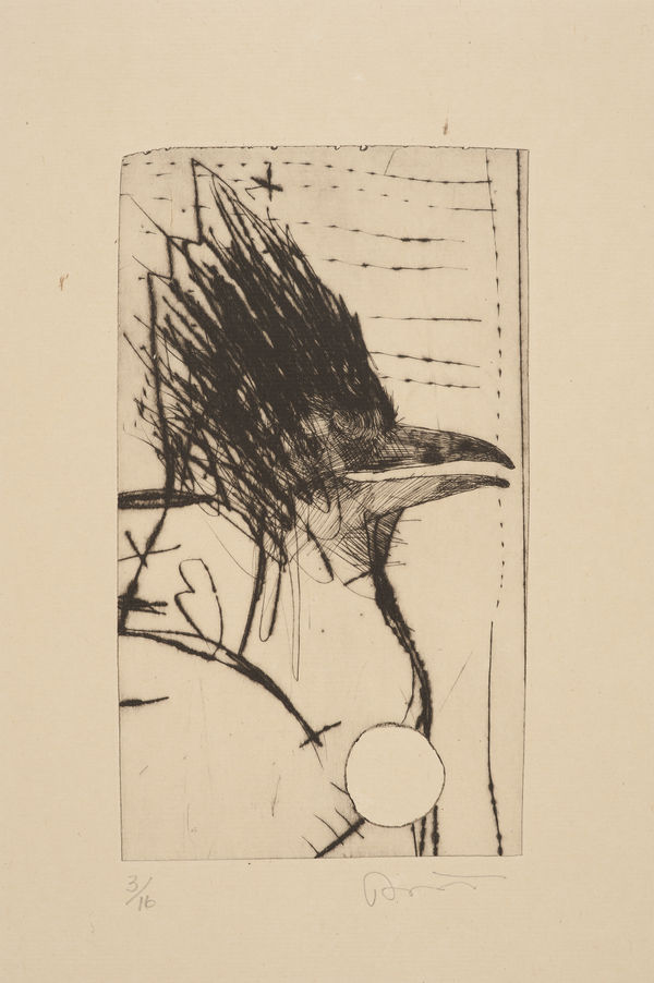 Rick Bartow "Stellar Jay," 2009-2012, drypoint edition of 16, Published By Moon and Dog Press, Tokyo, Japan / South Beach, OR