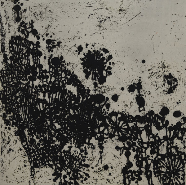 Ritsuko Ozeki, Unravel #3, 2017 etching, aquatint, chine collé, 19.5 x 19.5 in Edition of 25 (#3/25)