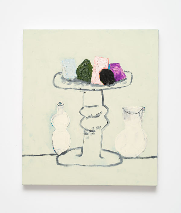 Ana Prata Frutas Abstratas, 2025 óleo e acrílica sobre linho [oil and acrylic on linen] 60 x 52 x 3 cm 23 5/8 x 20 1/2 x 1 1/8 in (22191) Ph: Edouard Fraipont